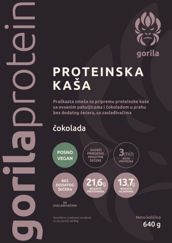 PROTEINSKA KAŠA 640g, čokolada - Image 2