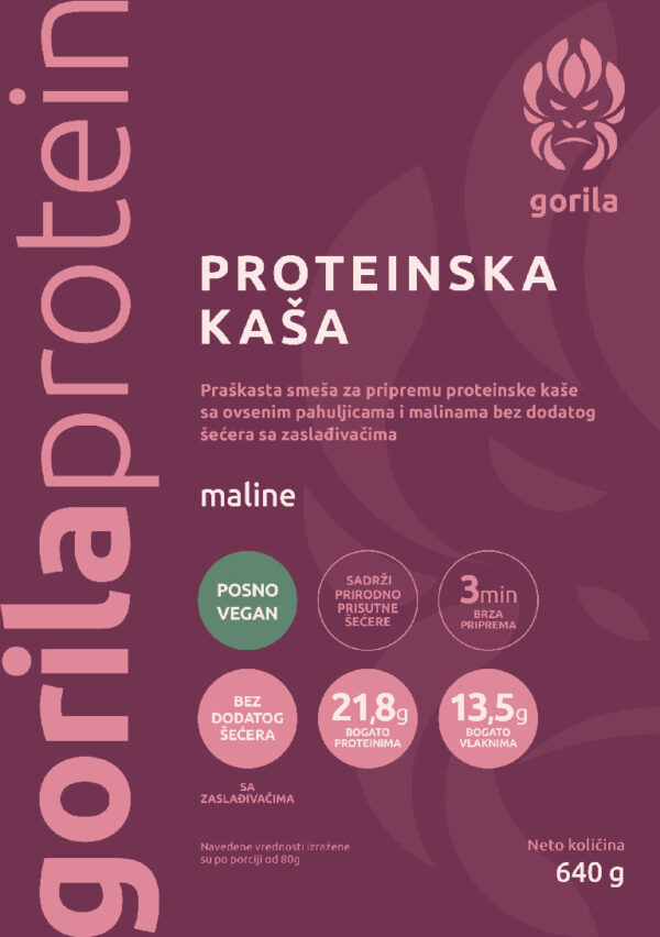 PROTEINSKA KAŠA 640g, malina - Image 2
