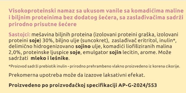PROTEINSKI NAMAZ 175g, Vanila malina - Image 3